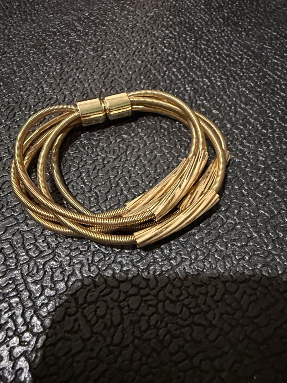 Gold Multi-Strand Coil Bracelet with Magnetic Clasp